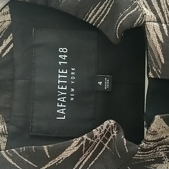 Lafayette 148 New York Belle-Spark Print Black & Bronze Stretch-Wool Jac… - Picture 4 of 12